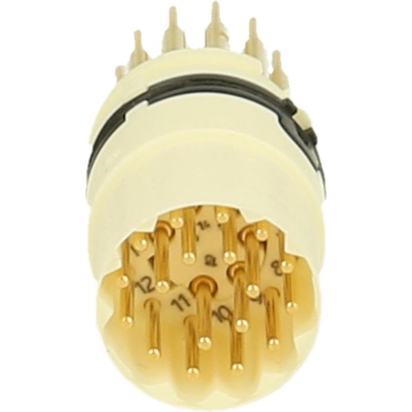 7001988127 Hummel M16 Inserto Di Contatto A Saldare Perno Di Connessione A Saldare, Numero Di Poli 18 Pin 24V, 3A, Colore Bianco - 1 Pezzo-image