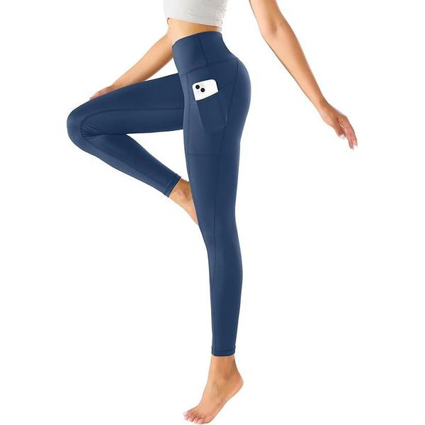 Yogaration Leggins Sportivi Donna Push Up, Leggings Palestra Vita Alta Opaco Elasticizzati, Pantaloni Yoga Pants Controllo Della Pancia Con Tasche Per Fitness, Pilates, Gym, Sport, Casual-image
