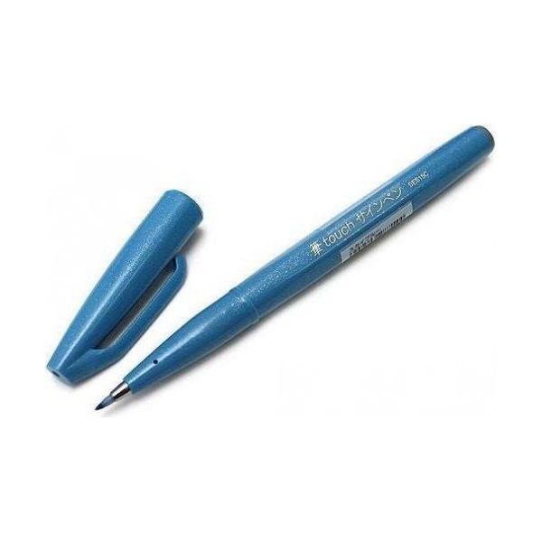 Pentel® SES15C-S Penna Con Punta In Fibra Sign Pen Brush - Punta A Pennello, Blu Chiaro-image