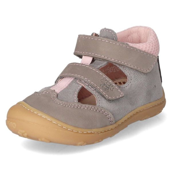 Ricosta Ebi 1201102450 Sandalo Da Bambina, Pelle, Grigio/Rosa, Scarpe Da Bambino, Medio - Scarpe Da Bambino Per Camminatori Taglia 18 - 26, Grigio, Pelle (Buk/Velour)-image