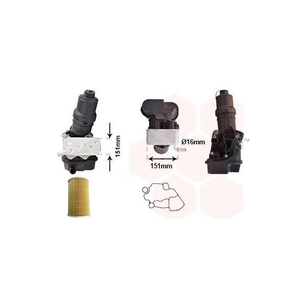 Van Wezel 58013730 Radiatore Dell'olio Motore Per Vw Golf V Hatchback (1K1) Golf Vi (5K1) Touran (1T1, 1T2) Passat Variant (3C5) Golf Plus (5M1, 521) Eos-image