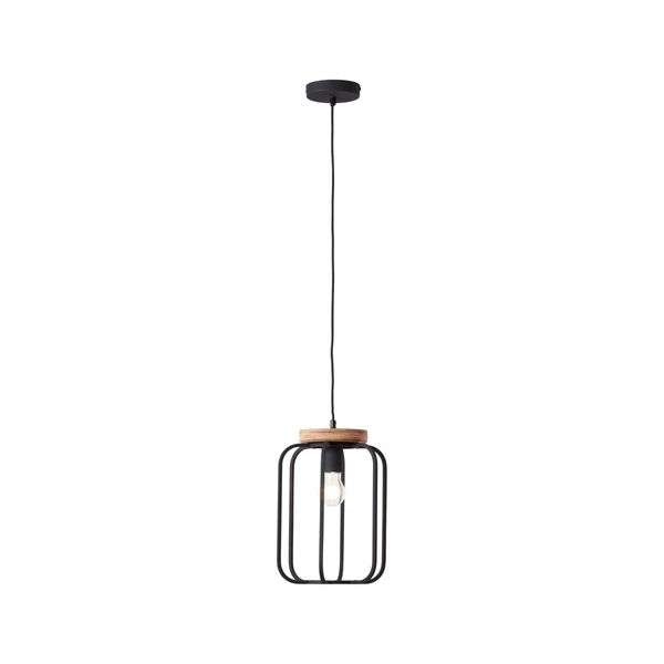 Brilliant Lampe, Tosh Pendelleuchte 25Cm Antik Holz/Schwarz Korund, 1X A60, E27, 40W, Holz Aus Nachhaltiger Waldwirtschaft (Fsc)-image