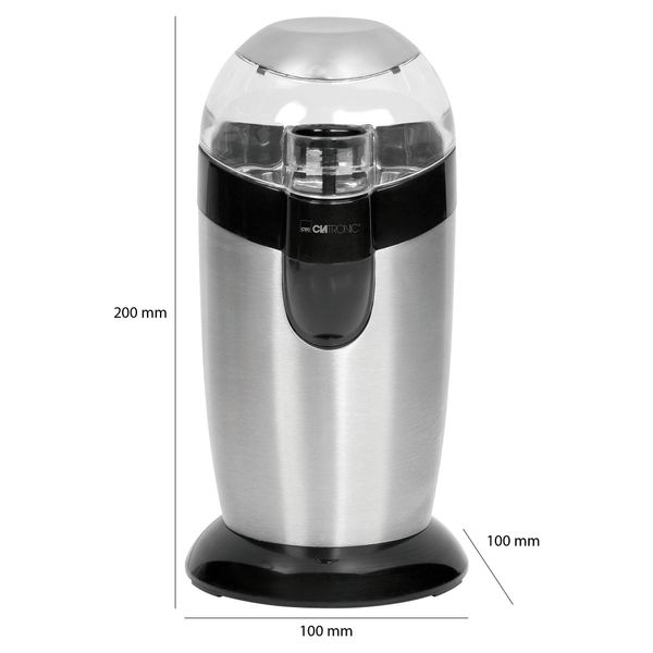 Macinacaffè Elettrico Clatronic, Macinacaffè Con Lama In Acciaio Inox, Capacità 40 G, Motore 120 Watt, Acciaio Inox/Nero, Ksw 3306-image