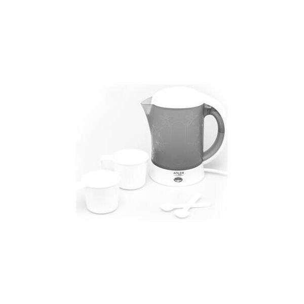 Adler | Bollitore Da Viaggio | Ad 1268 | Standard | 600 W | 0,6 L | Plastica | Bianco-image