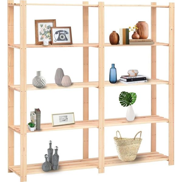 Vidaxl Scaffale A 5 Ripiani 170×38×170 Cm In Legno Di Pino Massiccio 500 Kg-image