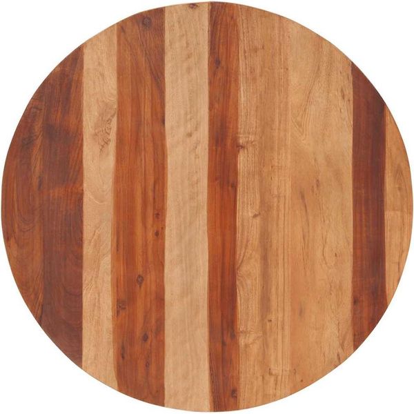 Vidaxl Piano Di Tavolo In Legno Massiccio Di Acacia Rotondo 25-27 Mm 80 Cm-image