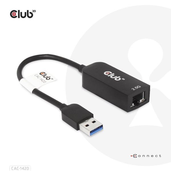Club 3D CAC-1420 Club3D Adapter Usb 3.2 Typ A > RJ-45 2.5Gb Retail-image