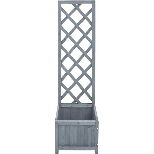 Vidaxl Traliccio Con Fioriera 40X30X135 Cm In Legno Massiccio Di Abete-image