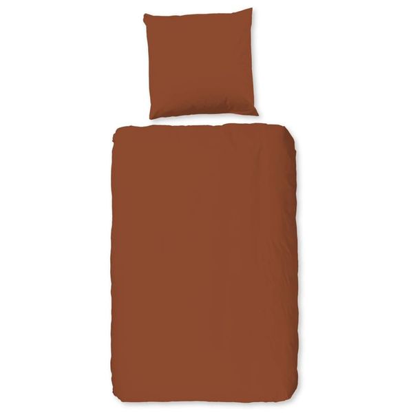 Set Di Biancheria Da Letto Tinta Unita Good Morning 135X200 Cm Rosso Terracotta-image