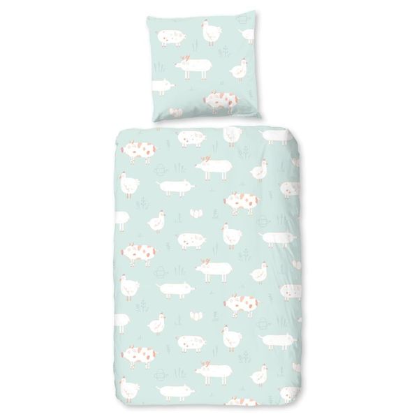 Set Di Biancheria Da Letto Per Bambini Good Morning Petting Z 135X200 Cm Verde Menta-image