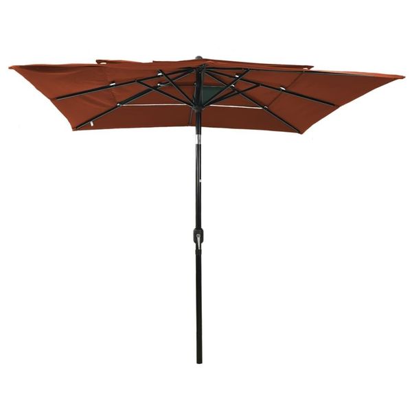 Vidaxl Ombrellone Con Palo In Alluminio A 3 Strati Rosso Terracotta 2,5X2,5 M-image