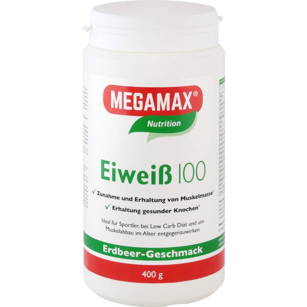 Megamax Nutrition Proteine 100 In Polvere Al Gusto Di Fragola, 400 G Di Polvere-image