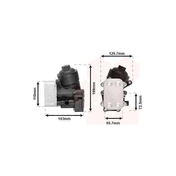 Van Wezel 58013720 Radiatore Dell'olio Motore Per Vw Polo Hatchback (6R1, 6C1) Per Skoda Fabia Ii Hatchback (542) Fabia Ii Combi (545) Roomster (5J) Per Seat-image