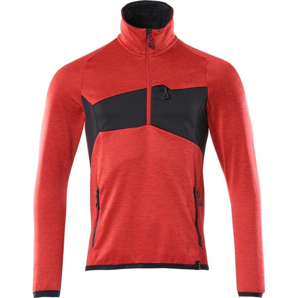 Pullover In Pile Con Zip Corta Rosso/Nero, Taglia 5XL Mascot 18003-316-20209-image