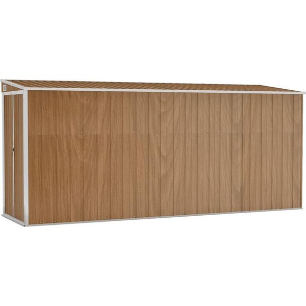 Vidaxl Capannone Attaccato Marrone 118X382X178 Cm Acciaio Zincato-image