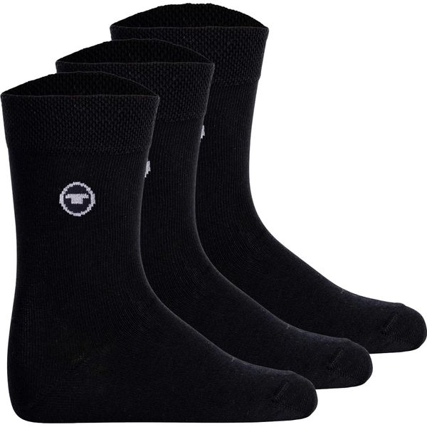 Tom Tailor Calzini Unisex Per Bambini, Confezione Da 3 - Calzini, Cotone, Logo, Monocolore Nero 35-38-image