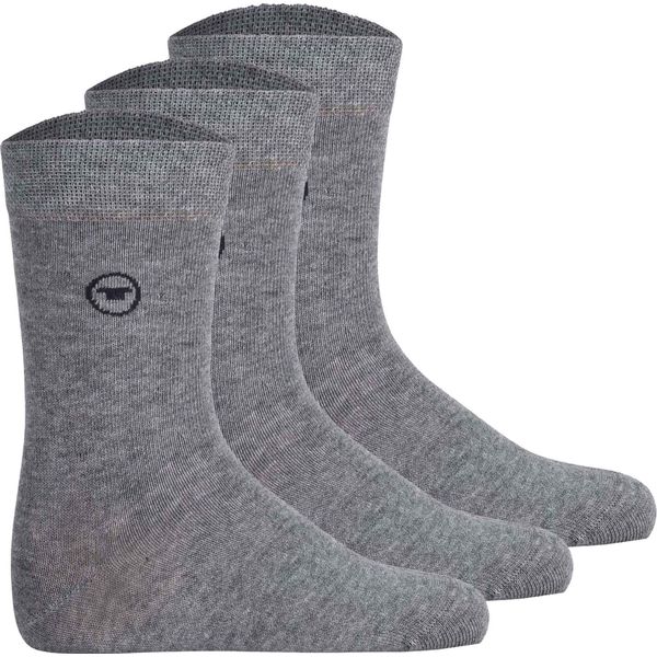 Tom Tailor Calzini Unisex Per Bambini, Confezione Da 3 - Calzini, Cotone, Logo, Monocolore Grigio 27-30-image