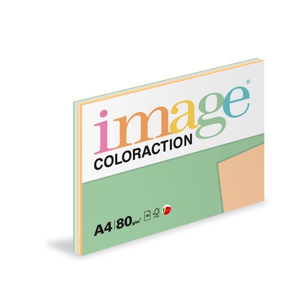 Carta Xerografica Colour - Set 5 X 20 Fogli Pastello / Mix 5 Colori-image