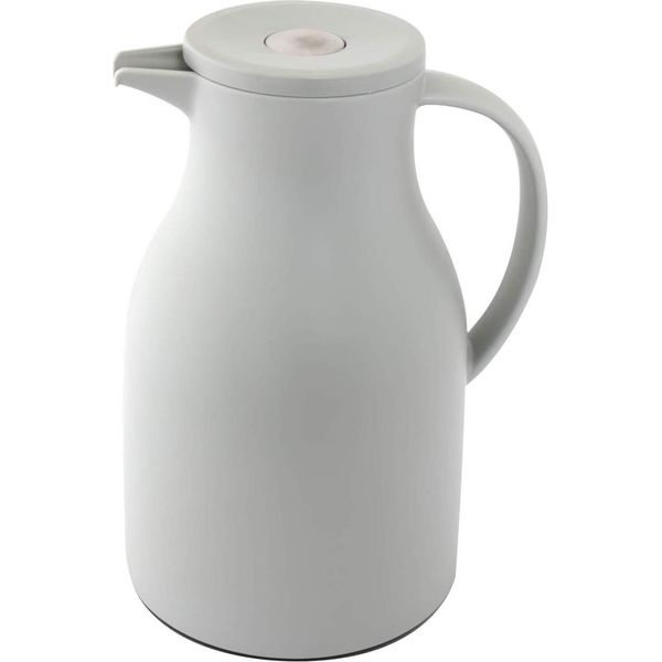 Caraffa Thermos Grigio Chiaro Da 1 Litro Con Pulsante Di Aspirazione In Acciaio Inox-image