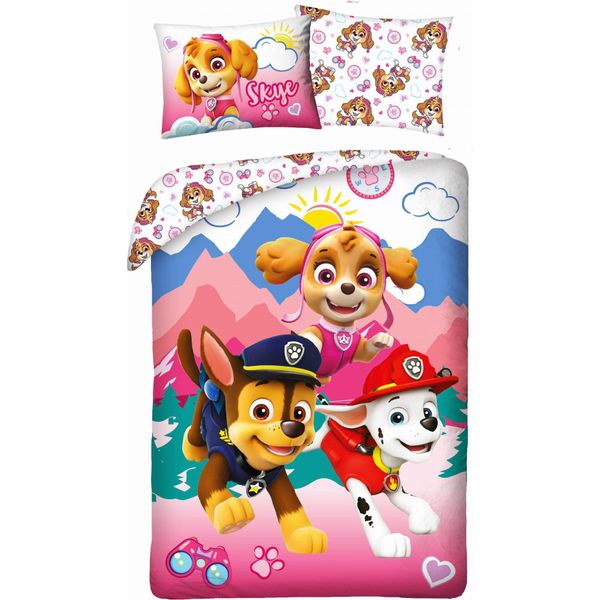 Halantex Biancheria Da Letto Paw Patrol Rosa Cotone, 140/200, 70/90 Cm-image