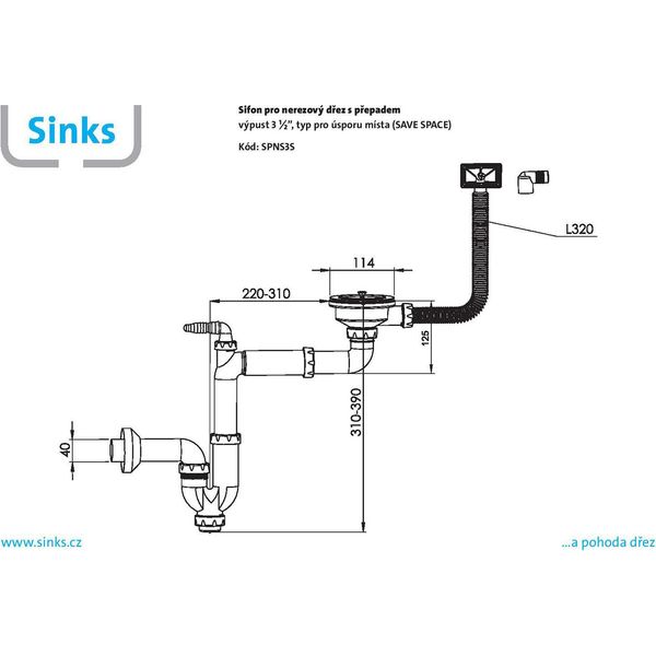 Lavelli Siphon 3 1/2" Per Lavelli In Acciaio Inox Salvaspazio"-image