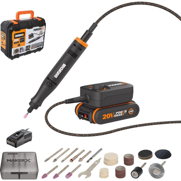 Worx Makerx - Utensile Multifunzione WX739 Incl. Adattatore Per Batteria Hubx WA7161 20V + Batteria (2,0Ah)-image
