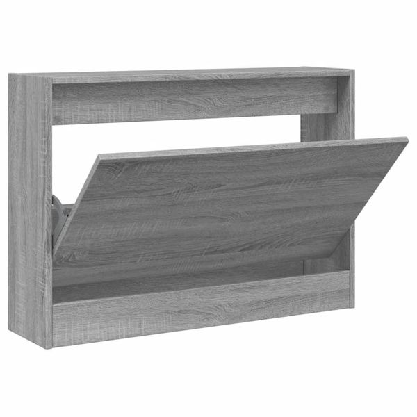 Vidaxl Scarpiera Grigio Sonoma 80X21X57 Cm Materiale A Base Di Legno-image