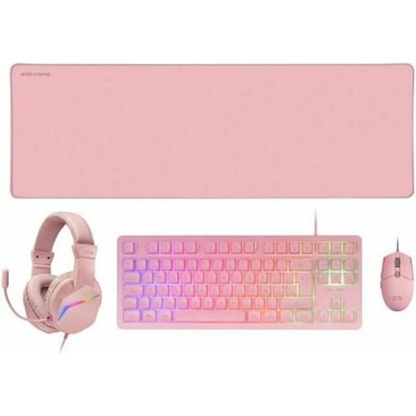 Mars Gaming MCP-RGB3, Cavo, Usb, Interruttore A Membrana, Qwerty, Led Rgb, Rosa-image