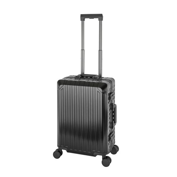 Travelhouse Tokyo Valigia In Alluminio Nera Valigia Da Cabina Valigia Rigida Valigia Da Viaggio Trolley Da Viaggio Trolley Da Viaggio Valigia A Mano Valigia Da Cabina 2X Tsa Chiusura A Combinazione Valigia A Mano 41,5L-image