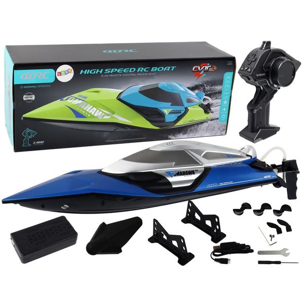 Motoscafo R/C 2.4G Illuminazione 30 Km/H Blu-image