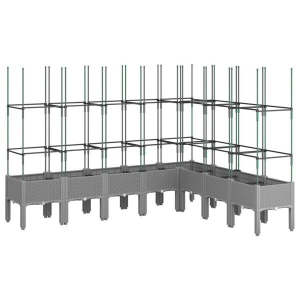 Vidaxl Fioriera Con Traliccio Grigio Chiaro 200X160X142,5 Cm Pp-image