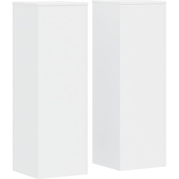 Vidaxl Supporto Per Piante 2 Pz. Bianco 33X33X100 Cm Materiale A Base Di Legno-image