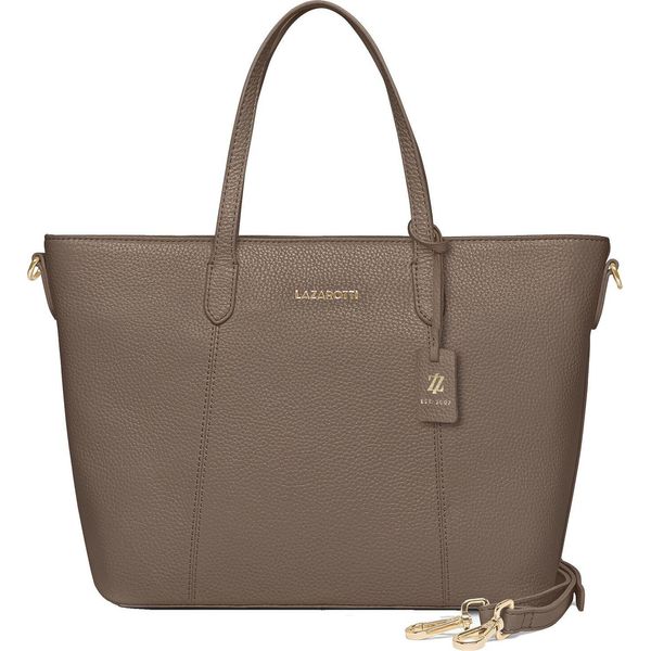 Lazarotti Pelle Borsa Shopper Borsa A Tracolla Bologna Leather City Shopper Taupe Grigio Talpa-image