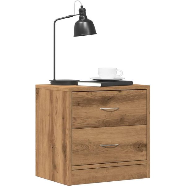 Vidaxl Comodini 2 Pz. Rovere Artigianale 40X30X40 Cm Materiale A Base Di Legno-image
