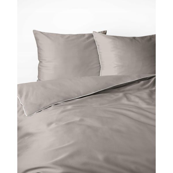 Deco4Home Biancheria Da Letto Macrosatin Pure | 220X200Cm | Tubature | Beige-image