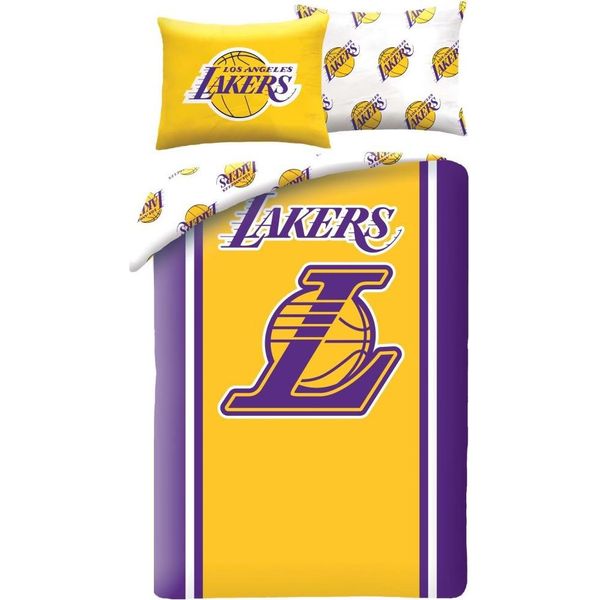 Copripiumino Lakers 140 X 200 Cm - 70 X 90 Cm - Poliestere - Giallo-image