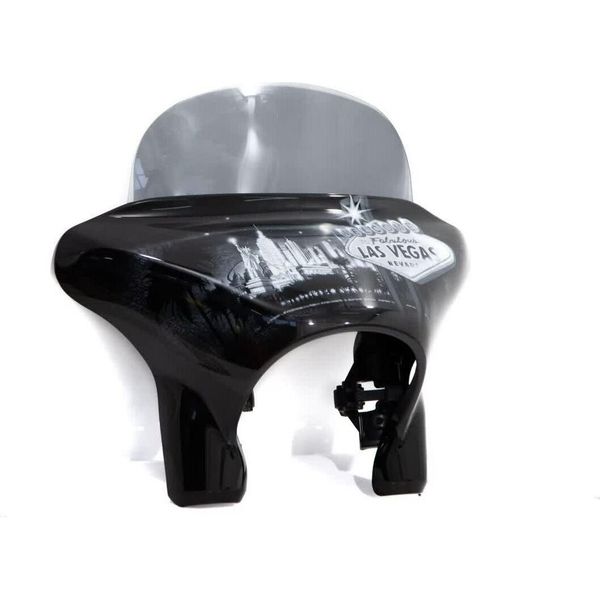 Cupolino Medio Isotta Fumè Chiaro Omologato Abe Per Harley Davidson Flsb Sport Glide Senza Attacchi-image