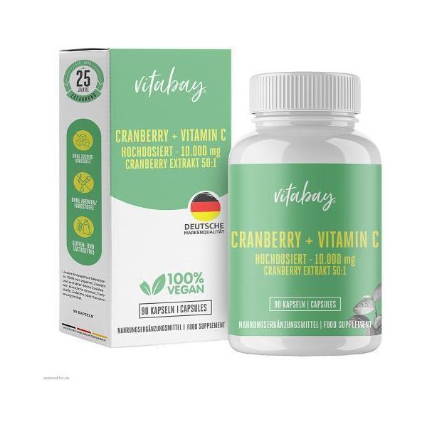 Cranberry+Vitamina C 10.000 Mg Capsule Ad Alto Dosaggio 90 Capsule-image