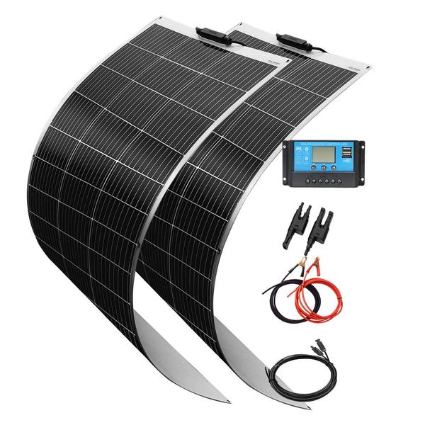 Pannello Solare Flessibile, Potenza 120W, Tensione 12V, Alta Efficienza, Kit Solare 240W-image