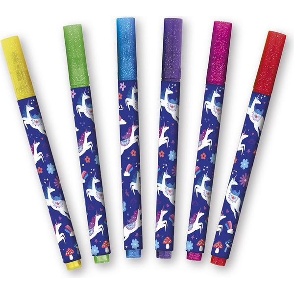 Janod Penne Glitterate Dreamland - Set Di Pennarelli Unicorno A 6 Colori-image