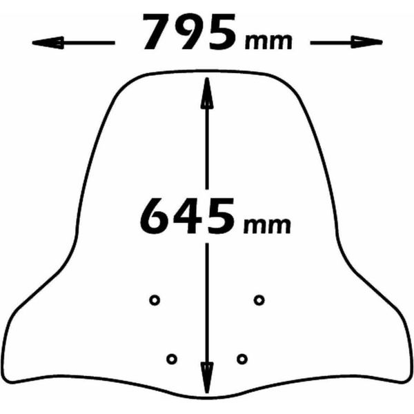 Parabrezza Medio Isotta 645X795Mm Attacchi Inclusi Per Yamaha-image