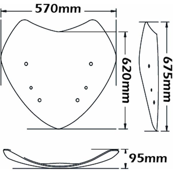 Parabrezza Isotta Intercambiabile Trasparente 675X570Mm Per Bmw R 1200 Rt-image