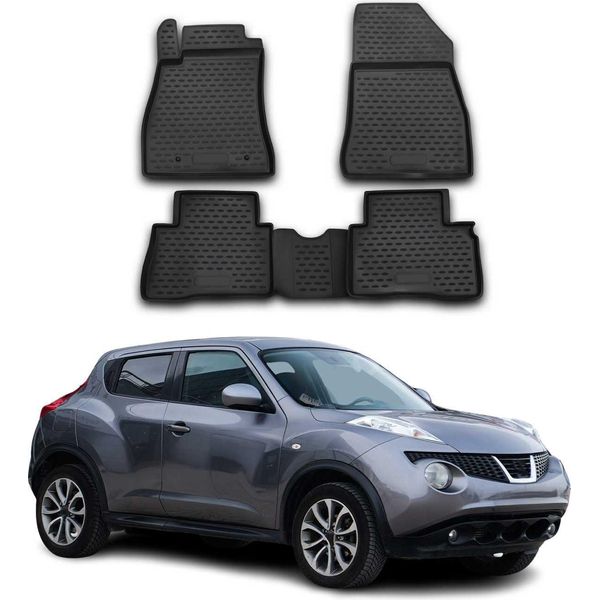 2010-2019 Nissan Juke Tappetini Tpe Nero 4 Pz-image