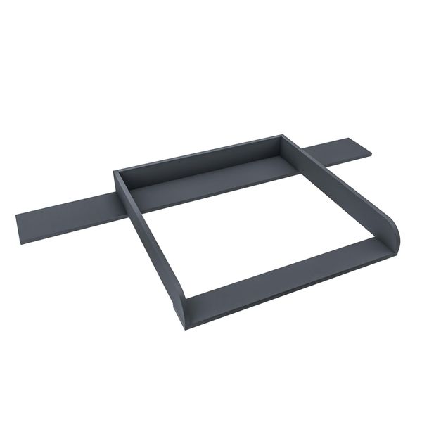 Piano Fasciatoio Regalik Con Top Per Hemnes Di Ikea, Piano Fasciatoio Per Cassettiera 50X160 Cm, Piano Fasciatoio Rimovibile, Pannelli Frontali Arrotondati, Grafite-image