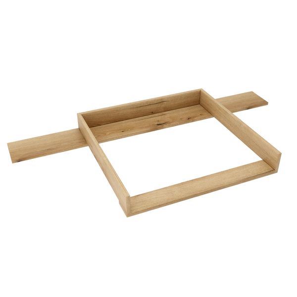 Piano Fasciatoio Regalik Con Top Per Hemnes Di Ikea, Piano Fasciatoio Per Cassettiera 50X160 Cm, Piano Fasciatoio Rimovibile, Pannelli Frontali Dritti, Rovere-image