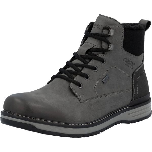 Rieker Uomo Stivali Stringati Foderati Grigio-Nero, Colore:Grigio, Taglia EU:44-image