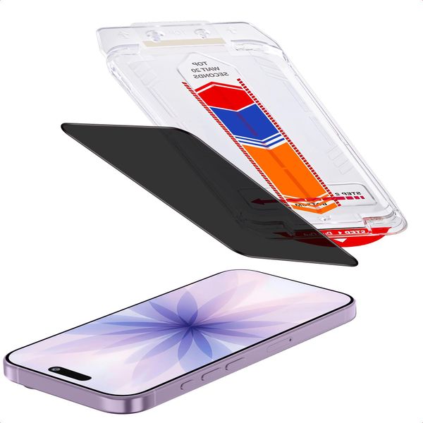 Iphone 17 Screenprotector: Accezz Gehard Glas Privacy Screenprotector + Applicatore - Trasparente-image