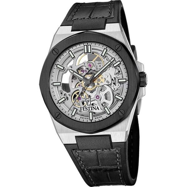 Festina Orologio Da Polso Automatico Da Uomo In Pelle Nera D2UF22009/1-image