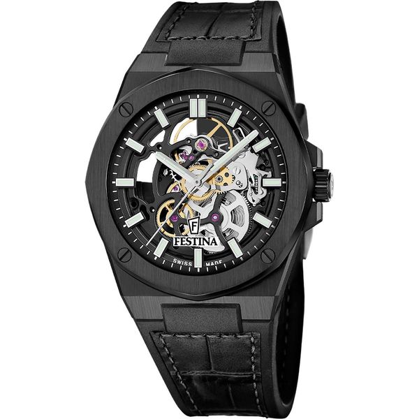 Festina Orologio Da Polso Automatico Da Uomo In Pelle Nera UF22015/1-image