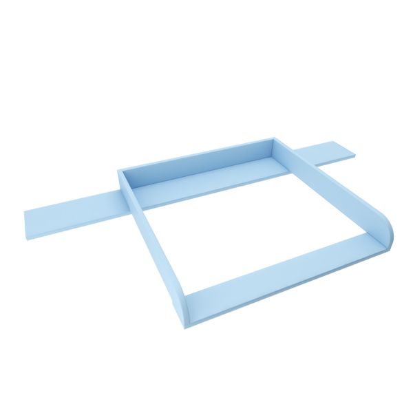 Piano Fasciatoio Regalik Con Top Per Hemnes Di Ikea, Piano Fasciatoio Per Cassettiera 50X160 Cm, Piano Fasciatoio Rimovibile, Pannelli Frontali Arrotondati, Blu-image